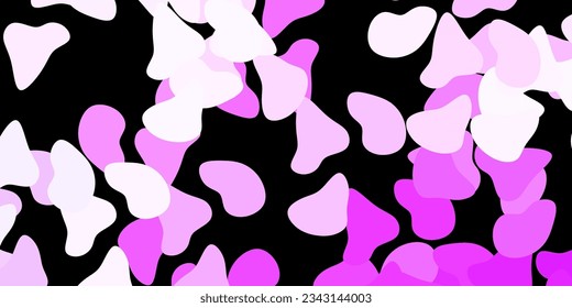 Dark purple vector backdrop with chaotic shapes. Colorful abstract forms with gradient in simple style. Modern design for your ads.