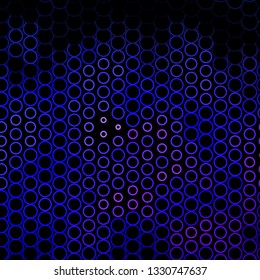 Dark Purple vector backdrop with circles. Abstract decorative design in gradient style with bubbles. Pattern for business ads.
