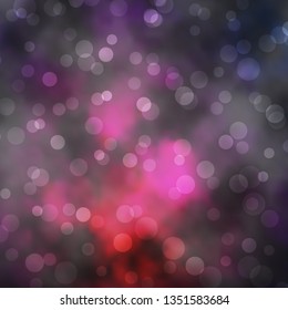 Dark Purple vector backdrop with circles. Abstract illustration with colorful spots in nature style. Pattern for websites, landing pages.