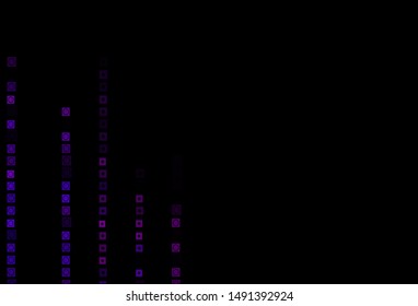 Dark Purple vector backdrop with circles, squares. Beautiful illustration with colorful gradient rectangles, circles. Background for cell phones.