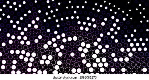 Dark Purple vector backdrop with circles. Abstract colorful disks on simple gradient background. New template for your brand book.
