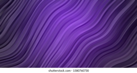Dark Purple vector backdrop with circular arc. Abstract illustration with gradient bows. Pattern for booklets, leaflets.