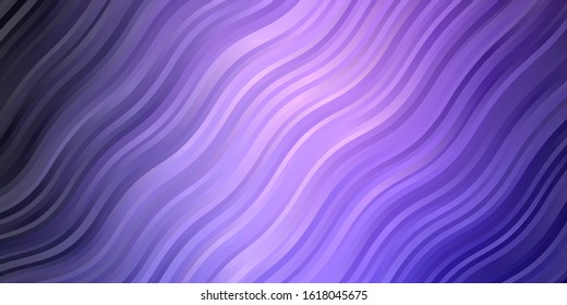 Dark Purple vector backdrop with circular arc. Colorful illustration with curved lines. Smart design for your promotions.