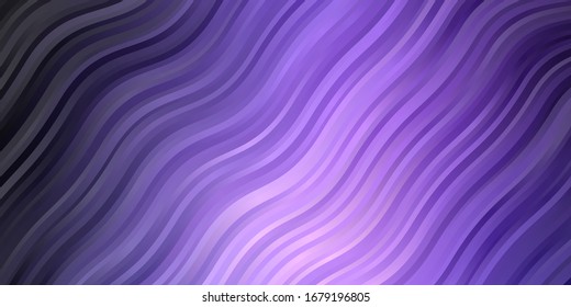 Dark Purple vector backdrop with circular arc. Colorful illustration with curved lines. Smart design for your promotions.