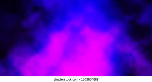 Dark Purple vector backdrop with cumulus. Abstract illustration with colorful gradient clouds. Colorful pattern for appdesign.