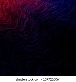 Dark Purple vector backdrop with curved lines. Brand new colorful illustration with bent lines. Pattern for websites, landing pages.