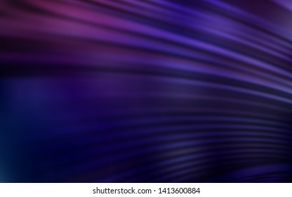 Dark Purple vector backdrop with curved lines. Glitter abstract illustration with wry lines. Abstract design for your web site.