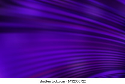 Dark Purple vector backdrop with curved lines. Colorful illustration in simple style with gradient. Abstract style for your business design.