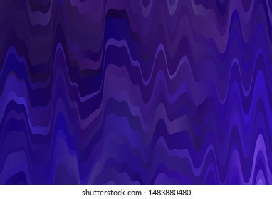Dark Purple vector backdrop with curved lines. A circumflex abstract illustration with gradient. Elegant pattern for a brand book.