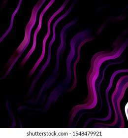 Dark Purple vector backdrop with curves. Colorful geometric sample with gradient curves.  Template for your UI design.