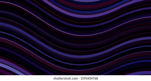 Dark Purple vector backdrop with curves. Abstract illustration with gradient bows. Pattern for websites, landing pages.