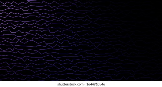 Dark Purple vector backdrop with curves. Illustration in abstract style with gradient curved.  Best design for your ad, poster, banner.