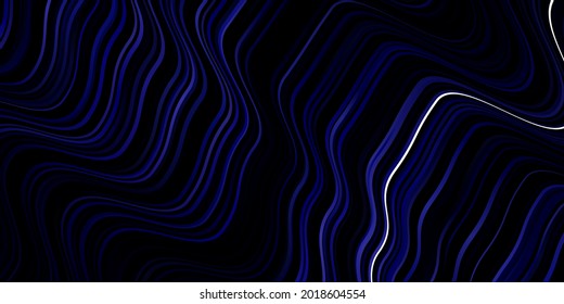 Fondo vector púrpura oscuro con curvas. Ilustración abstracta con arcos de gradiente. Patrón de anuncios, comerciales.