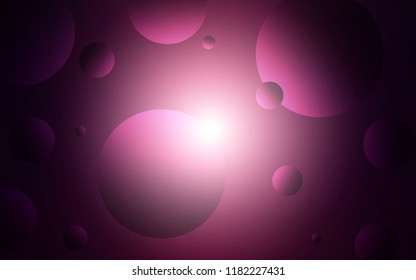 Dark Purple vector backdrop with dots. Beautiful colored illustration with blurred circles in nature style. Pattern can be used for futuristic ad, booklets.