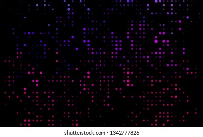 Dark Purple vector backdrop with dots. Abstract illustration with colored bubbles in nature style. Pattern of water, rain drops.