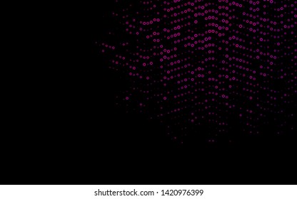 Dark Purple vector backdrop with dots. Glitter abstract illustration with blurred drops of rain. Pattern for ads, leaflets.