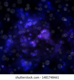 Dark Purple vector backdrop with dots. Abstract illustration with colorful spots in nature style. Pattern for websites.