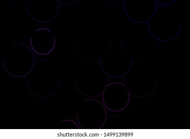 Dark Purple vector backdrop with dots. Illustration with set of shining colorful abstract circles. Pattern for beautiful websites.