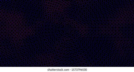 Dark Purple vector backdrop with dots. Illustration with set of shining colorful abstract spheres. Pattern for business ads.