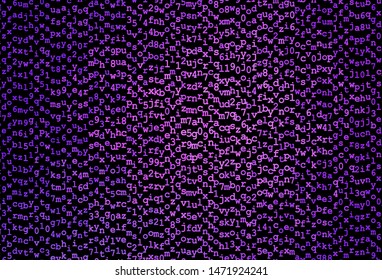 Dark Purple vector backdrop with english symbols. Modern geometrical illustration with ABC english symbols. Smart design for promotion of university.
