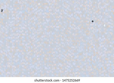 Dark Purple vector backdrop with english symbols. Colored alphabet signs with gradient on white background. Pattern for school, grammar websites.