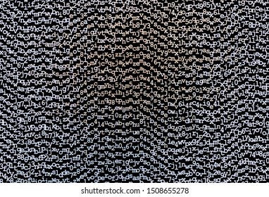 Dark Purple vector backdrop with english symbols. Colored alphabet signs with gradient on white background. Pattern for school, grammar websites.