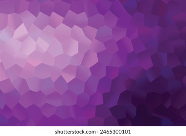 Dark Purple vector backdrop with hexagons. Illustration of abstract hexagons on colorful surface. Pattern for ads, leaflets.