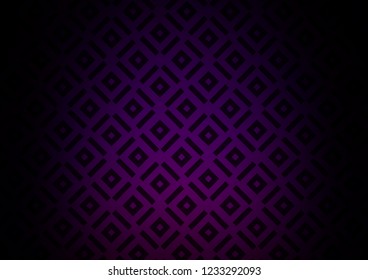 Dark Purple vector backdrop with lines, cubes. Colorful lines, squares on abstract background with gradient. Best design for your ad, poster, banner.