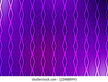 Dark Purple vector backdrop with lines, cubes. Glitter abstract illustration with colorful lines, rhombuses. Pattern for ads, posters, banners.