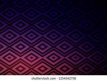 Dark Purple vector backdrop with lines, cubes. Colorful lines, squares on abstract background with gradient. Pattern for business booklets, leaflets.