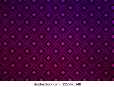 Dark Purple vector backdrop with lines, cubes. Colorful lines, squares on abstract background with gradient. Pattern for business booklets, leaflets.