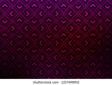 Dark Purple vector backdrop with lines, cubes. Shining colorful illustration with lines, rectangles. Pattern for websites, landing pages.