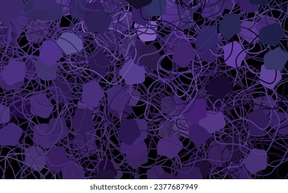Dark Purple vector backdrop with memphis shapes. Illustration with colorful gradient shapes in abstract style. Background for a cell phone.