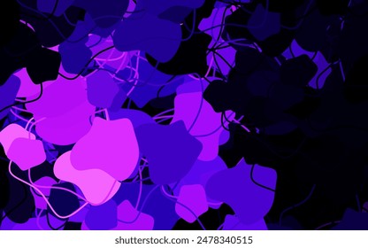 Fondo de Vector púrpura oscuro con Formas de memphis. Formas caóticas coloridas con gradiente en estilo moderno. Diseño elegante para Fondos de pantalla.