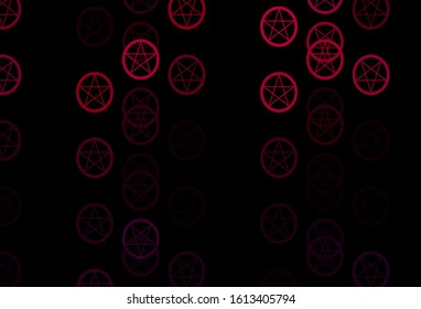 Dark Purple vector backdrop with mystery symbols. Retro design in abstract style with witchcraft forms. Design for magic, spiritual events.