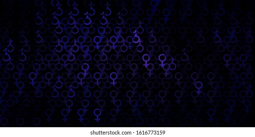 Dark Purple vector backdrop with mystery symbols. Abstract illustration with gothic gradient shapes. Background for esoteric, mystic designs.