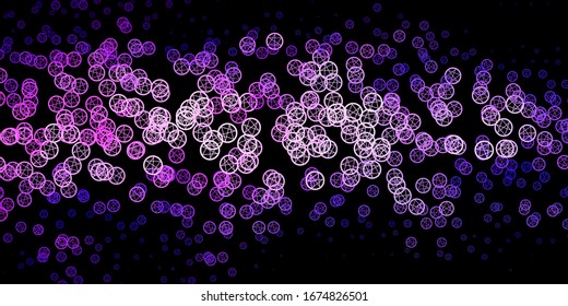 Dark Purple vector backdrop with mystery symbols. Retro design in abstract style with witchcraft forms. Background for esoteric, mystic designs.