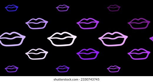 Dark Purple vector backdrop with woman's power symbols. Illustration with signs of women's strength and power. Simple design for your web site.