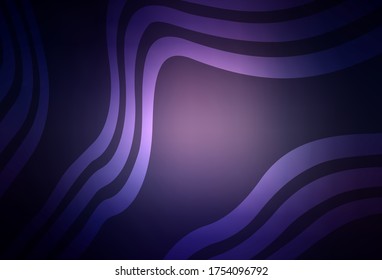 Dark Purple vector backdrop with wry lines. A shining illustration, which consists of curved lines. Pattern for your design.