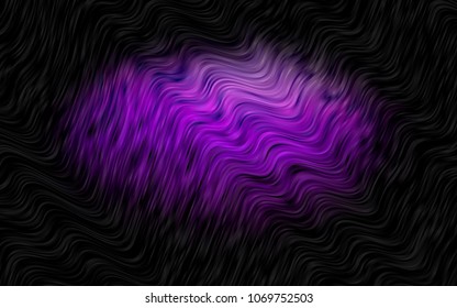 Dark Purple vector background with abstract lines. Shining illustration, which consist of blurred lines, circles. Pattern for your business design.