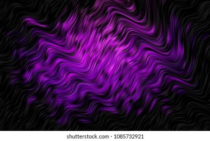 Dark Purple vector background with abstract lines. Shining illustration, which consist of blurred lines, circles. Marble design for your web site.