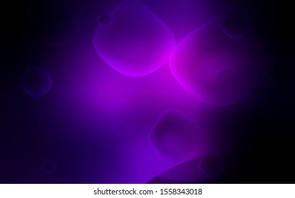 Dark Purple vector background with abstract circles. Geometric illustration in memphis style with gradient.  The elegant pattern for brand book.