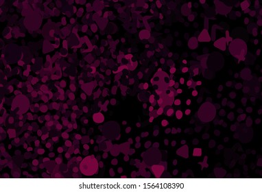 Dark Purple vector background with abstract shapes. Decorative design in abstract style with random forms. Background for a cell phone.