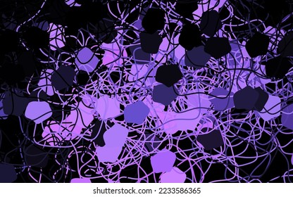 Dark Purple vector background with abstract shapes. Colorful chaotic forms with gradient in modern style. Best smart design for your business.