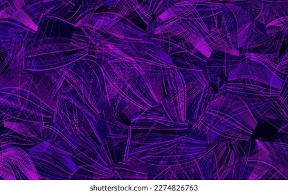 Dark Purple vector background with abstract shapes.