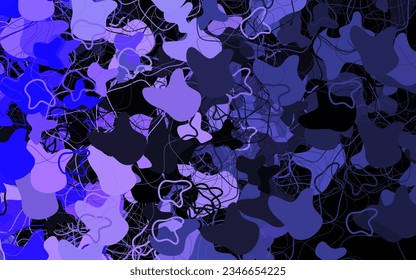 Dark Purple vector background with abstract shapes. Colorful chaotic forms with gradient in modern style. Simple design for your web site.