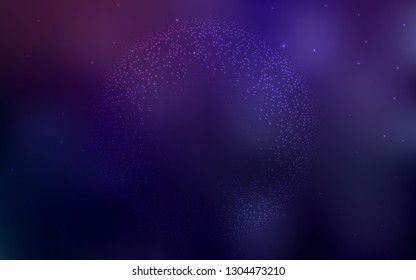 Dark Purple vector background with astronomical stars. Shining colored illustration with bright astronomical stars. Best design for your ad, poster, banner.