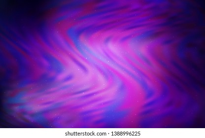 Dark Purple vector background with astronomical stars. Blurred decorative design in simple style with galaxy stars. Pattern for astronomy websites.