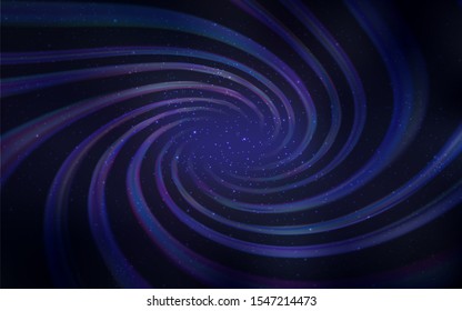 Dark Purple vector background with astronomical stars. Glitter abstract illustration with colorful cosmic stars. Template for cosmic backgrounds.