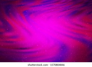 Dark Purple vector background with astronomical stars. Blurred decorative design in simple style with galaxy stars. Best design for your ad, poster, banner.